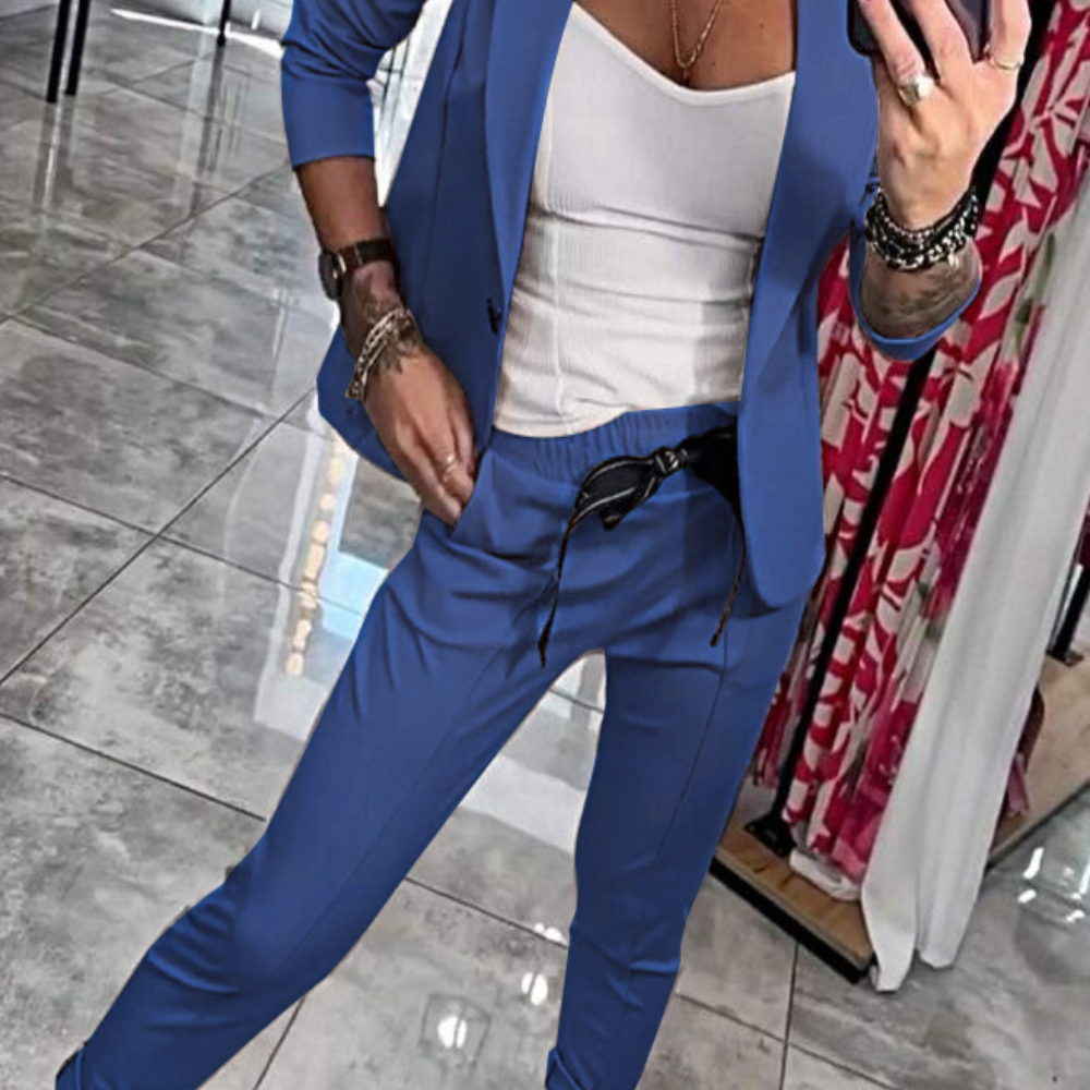 Moxie™ | Set din două piese pentru femei, top cu jachetă și pantaloni elastici
