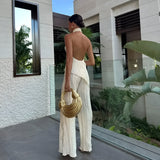 Tiana - Classy Asymmetrical Backless Jumpsuit