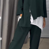 Livia™ Set de top și pantaloni de damă cu decolteu rotund