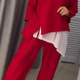Livia™ Set de top și pantaloni de damă cu decolteu rotund