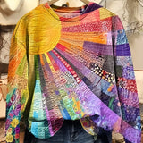 Myriam - Hanorac colorat cu imprimeu artistic solar