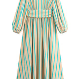 Diana - Elegant Stripped Backless Maxi Dress