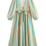 Diana - Elegant Stripped Backless Maxi Dress