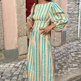 Diana - Elegant Stripped Backless Maxi Dress